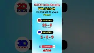 PCSO 2D 3D 5PM Lotto Results Today October 31, 2025 #5pmlottoresult #pcsolive