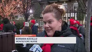 NYC nurses continue citywide strike at Mount Sinai Hospital, Montefiore Bronx