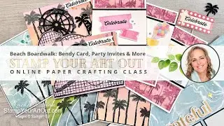 Beach Boardwalk: Bendy card, Party Invites & More