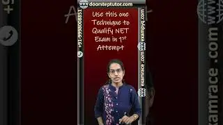 Use this one Technique to Qualify NET Exam in 1st Attempt @ doorsteptutor.com