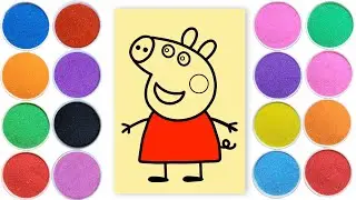 Sand Painting Peppa Pig for kids❤️Easy Drawing小豬佩奇沙畫