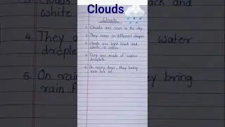 Clouds🌨️☁️/ 5 lines on clouds in English/ Few sentence on clouds/cloudsessay#shorts #ytshorts#clouds