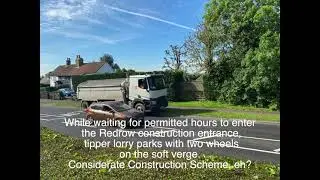 Tipper Lorry Parks on Soft Verge