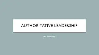 Authoritative Leadership