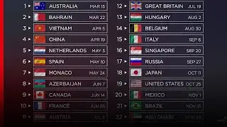 2020 Formula 1 calendar the official world F1 dates