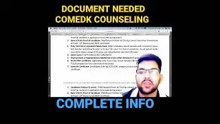Document required for COMEDK counselling | All documents list #comedk_counselling #documents #cutoff