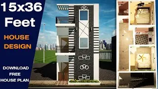 Small space modern house design 2022, size 15x36 feet.