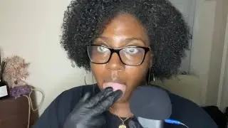 Asmr | Spit Painting and Tongue tapping on my Tascam (with gloves)