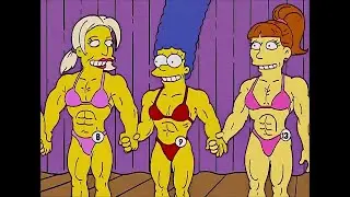 [The Simpsons] Marge Simpson's Muscular Body / Female Bikini Scenes (The Strong Arms Of The Ma)