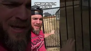 puppy bar install on wrought iron fence in Prosper Texas | iron fence repair #ironfence