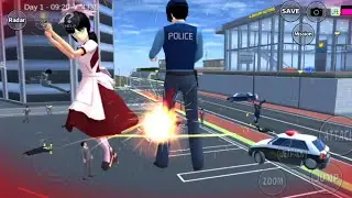 Pasangan polisi raksasa di serang petugas dan warga#sakuraschoolsimulator 