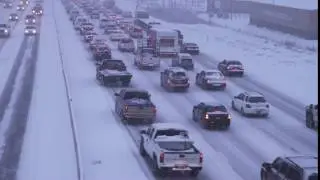 Clip of winter storm traffic.