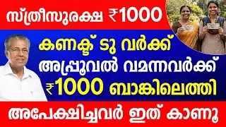 സ്ത്രീകൾക്കും യുവജനങ്ങൾക്കും ₹1000 വീതം|ജനുവരിയിലെ തുക കേറി|അപ്പ്രൂവൽ വന്നോ|Sthreesuraksha Pension