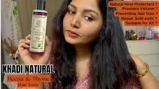 Khadi Natural Heena & Thyme Hair Tonic for Hair Managing & Hair Styling / Natural Heat Protectant