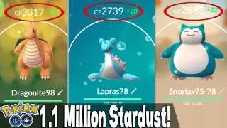OMG! MAXING BEST POKEMON! Lapras, Dragonite & More! Big Stardust Power-Up Spree in Pokemon GO
