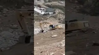 Excavator Loosing Breaks #shorts #excavator #accidents #fail