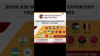 Join us for B2B Meetings with exporters of Agro Food products from 20+ Countries.