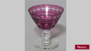 Antique Set of 8 American Victorian ruby colored crystal