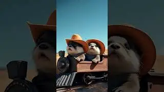Otter Express Crashes into Hay Bale! 🚂😳 #OtterAdventure #EpicFail#CuteAnimals #FunnyMoments