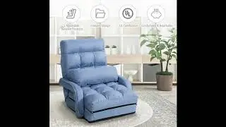 Folding Floor Massage Chair Lazy Sofa with Armrests Pillow