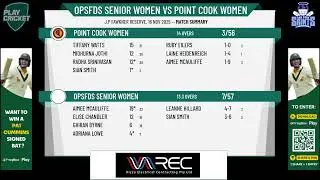 OPSFDS Senior Women v Point Cook Women