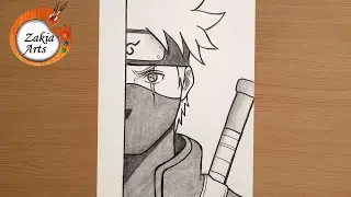 Easy Anime Drawing || How to Draw Kakashi Hatake || Naruto Drawing Tutorial for beginners