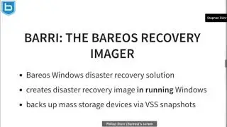 Bareos Expert Circle September 2025 – Bareos 25 Features: Proxmox, Windows Recovery & Hyper-V
