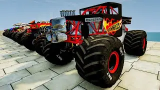 This Suspension Defies Physics! Monster Trucks Flying Over Speed Bumps #8