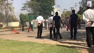 Fire safety training session for Wings Institute Vadodara students. Real Training for Real Jobs