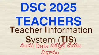 TEACHERS TIS & DSC 2025 TEACHERS TIS UPDATING PROCESS 