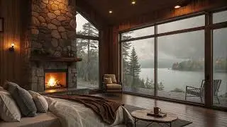 Rain Sounds for Deep Sleep & Relaxation at Cozy Lakehouse | 10 Hrs Ambience Uninterrupted No Thunder