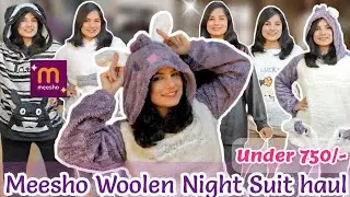 *Huge* Meesho Cozy  Night Suit Haul Under 750/-✨🥰 | Cold? Try This Woolen Night Suit ☃️