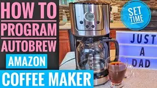 Amazon Basics 12-Cup Digital Programmable Coffee Maker HOW TO SET AUTO BREW & TIME
