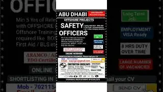 Offshore abudhabi job safety officer