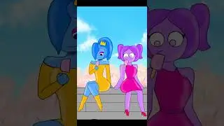 Blue girl and purple girl are friends (rainbow friends)mood dance