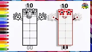 NUMBERBLOCKS 10 & 20 Drawing and Coloring For Kids & Toddlers | How To Draw Easy Art Ideas