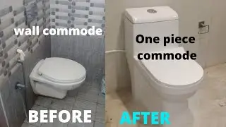 How To Install P Trap W/C Toilet |One Piece Commode installation || Wall Commode Removing