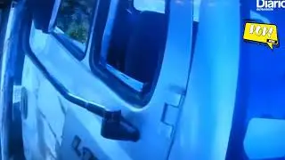 Imagens fortes! Homem se salva por milagre ap&oacute;s caminh&atilde;o perder o controle