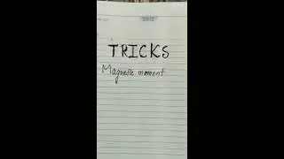 Neettricks😎Magnetic moment trick