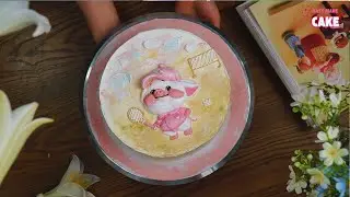 How to Draw a Cute Pig on Cake | Easy Cake Decorating Tutorial