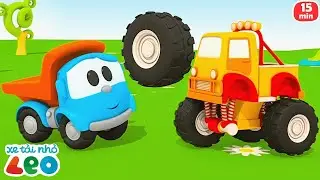 Xe tải nhỏ Leo xây dựng các phương tiện lớn. Xe tải quái vật, Xe tải xăng & xe tải. Phim hoạt hình
