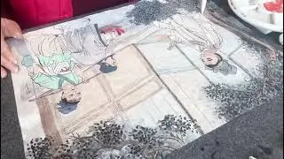 Traditional Ink Painting Process | Spring Water and Leaping Carp | A Story of Filial Devotion