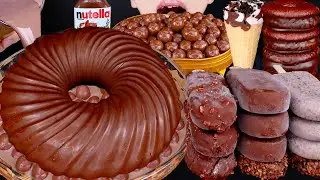 ASMR CHOCOLATE CAKE MALTESERS ICE CREAM NUTELLA DESSERT MUKBANG 초콜릿 케이크 먹방チョコレートケーキ 咀嚼音EATING SOUNDS