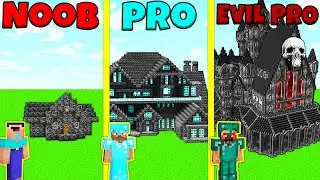 Minecraft Battle: NOOB vs PRO vs EVIL PRO: BEDROCK HOUSE BUILD CHALLENGE / Animation