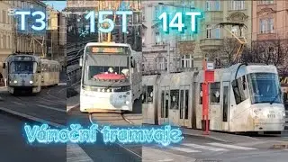 Vánoční tramvaje příjezdy a odjezdy.