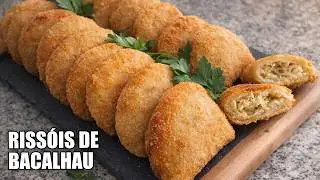 Receita de Rissóis de Bacalhau #aperitivos #snacks #receitasimples #receitas #comofazer