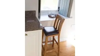 Billy Black Leather Bar Stool