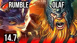 RUMBLE vs OLAF (TOP) | 9/1/9, Rank 6 Rumble, 6 solo kills, Legendary | EUW Challenger | 14.7