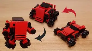 Mini Lego Brick Sports Car Transformer Robot - Red Blizzard #Lego #MOC