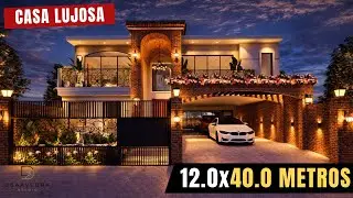 🏛️ Casa Lujosa de 12 x 40 m | Diseño Elegante de 2 Niveles